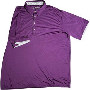 G-MAC By Kartel Mens Golf Collar Polo Shirt Purple Plum Stretch Button XXL